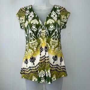Axcess Size S Boho Green Mesh Babydoll Top Earthy Romantic Y2K Fairy Goblincore
